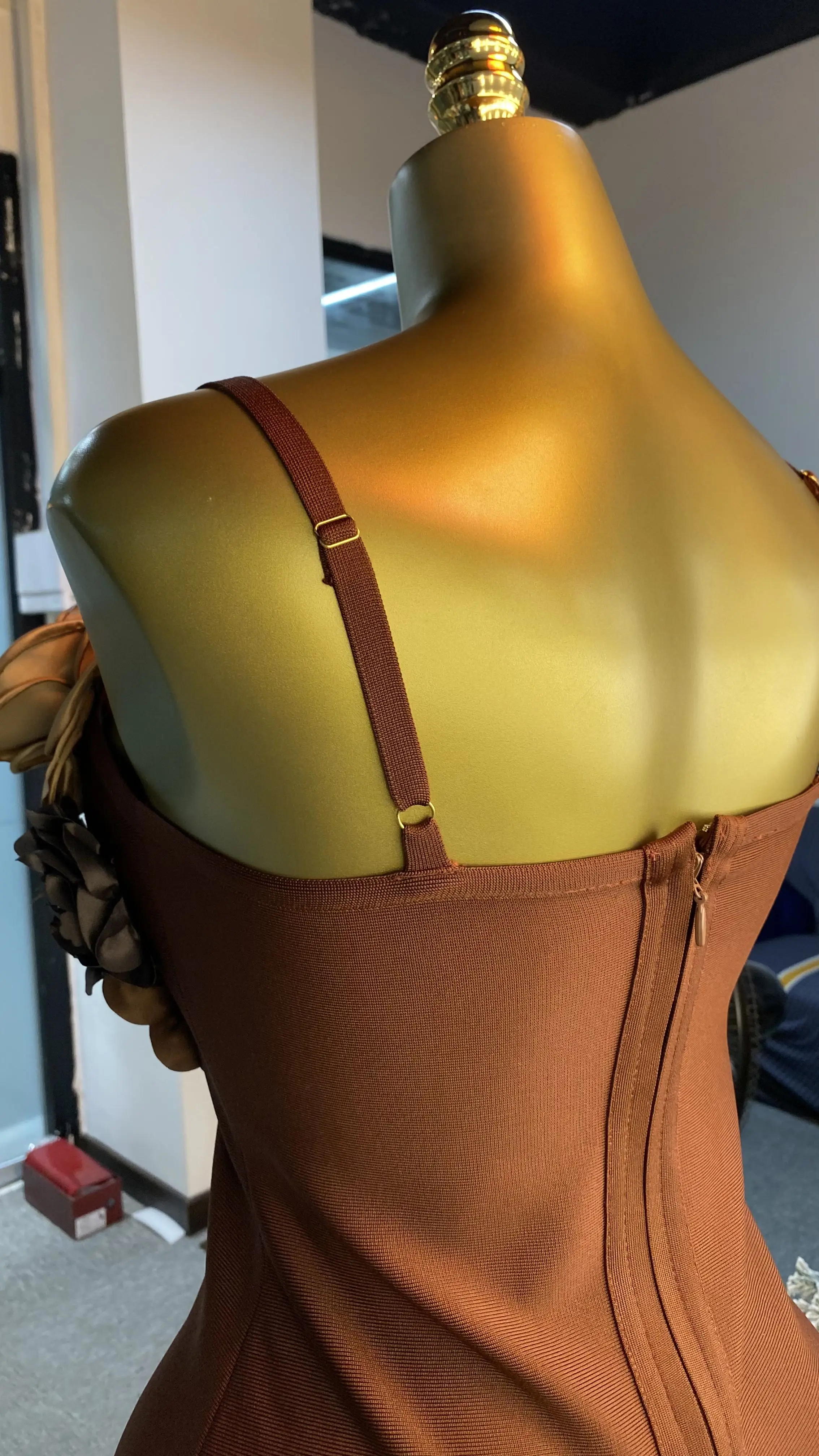 3D flower evening gown women 2025 spaghetti strap ankle length straight African formal prom dress custom made-GZMM437