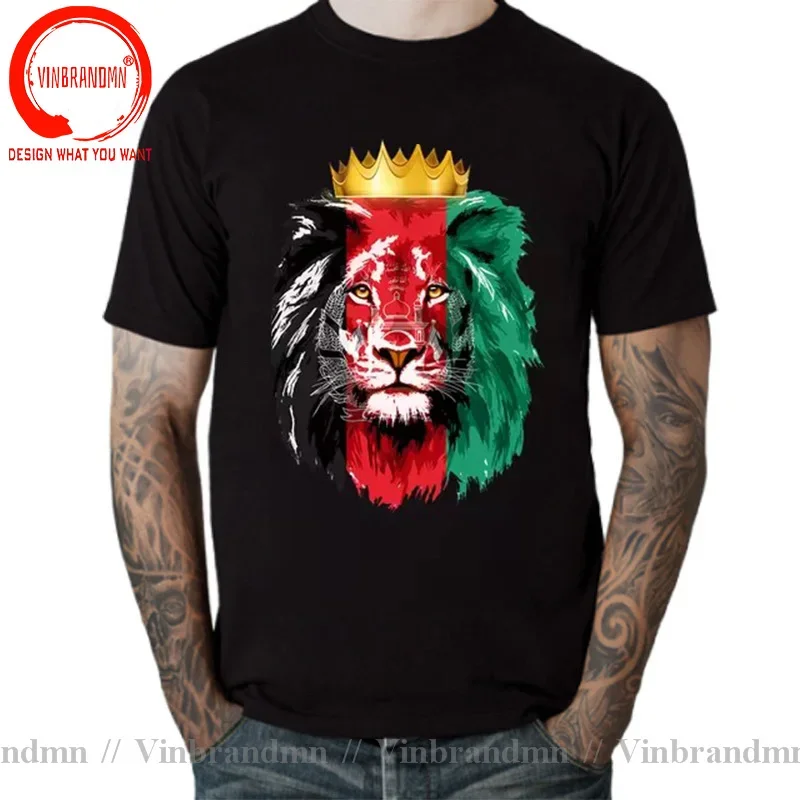 Taliban King of Lion Summer Men's T Shirt Afghanistan Flag With Lion T-Shirt Casual Short Sleeve Funny Gift Male Tops Tee Shirts