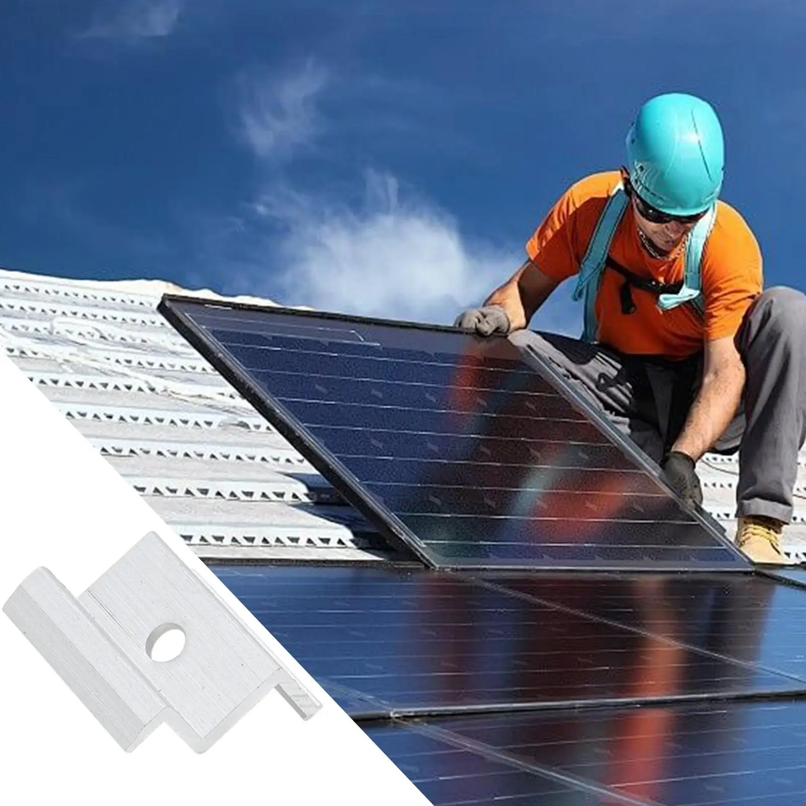 Solar Panel Brackets Rustproof Aluminum Alloy Fastener Solar Panel Mounting Mid Hardware For Outdoor Garden Yard Roof Ground