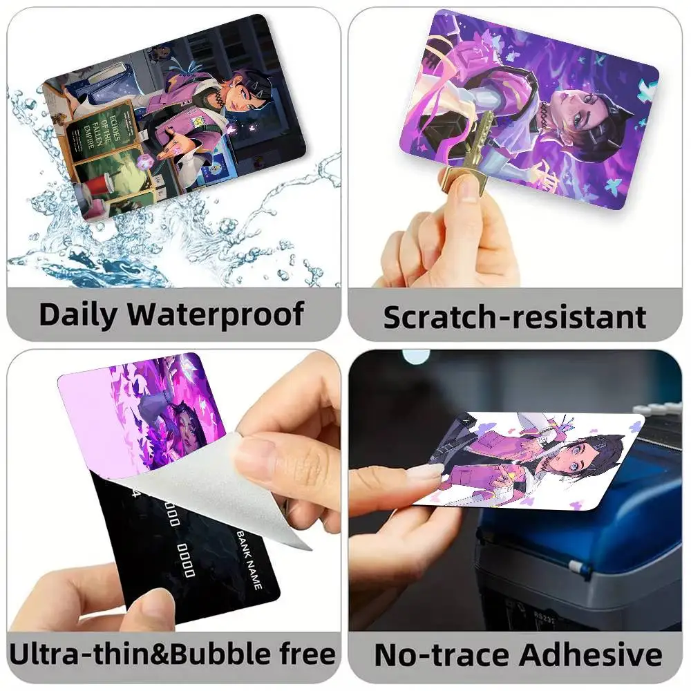 Tactical shooter V-VALORANT Clove  Credit Card HD Stickers Small Chip Waterproof Sticker Game Card Decal Gift