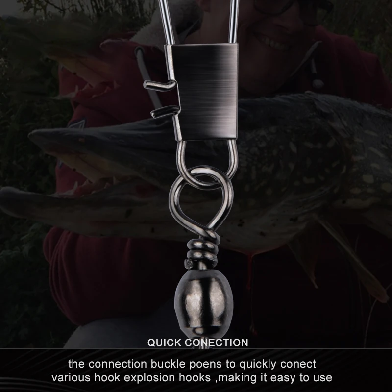 0PEDIT Swimming Pinvelt/Fish Rustfrit stål med SnapSwivel fiskeklemmetilbehør