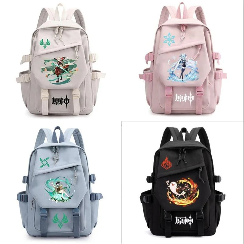 Genshin Impact Eula Hutao Venti Backpacks Students School Book Bag Unisex Shoulder Laptop Travel Bags For Girls Boys Teenagers