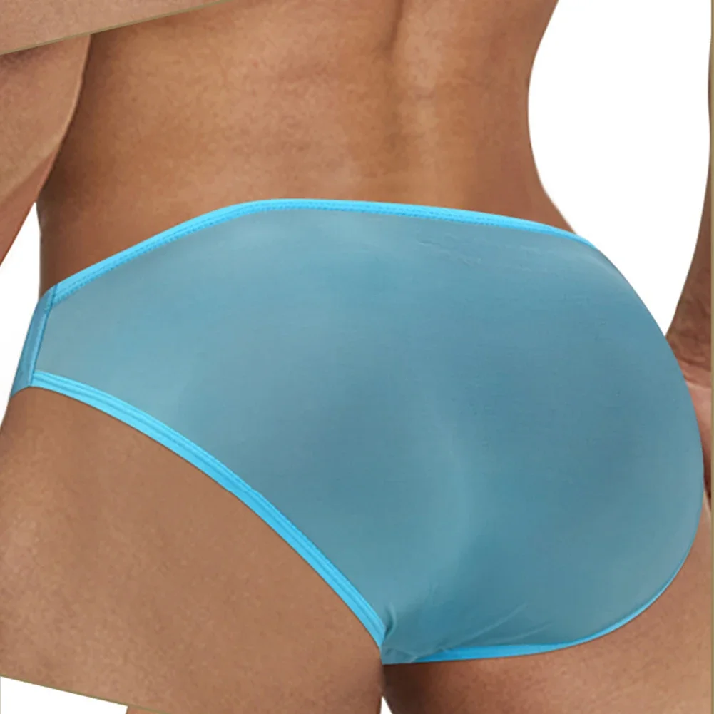 

Blue Men Underwear Cotton Underpants Spring Underwear Summer Underwear Autumn Underwear High Stretch See Through Solid Color