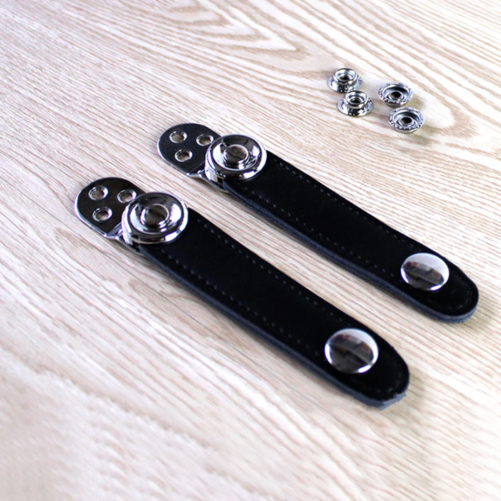 

2 Pcs Metal Jointed Cowhide Accordion Bellows Buckle Strap Instrument Universal Straps Steel Band