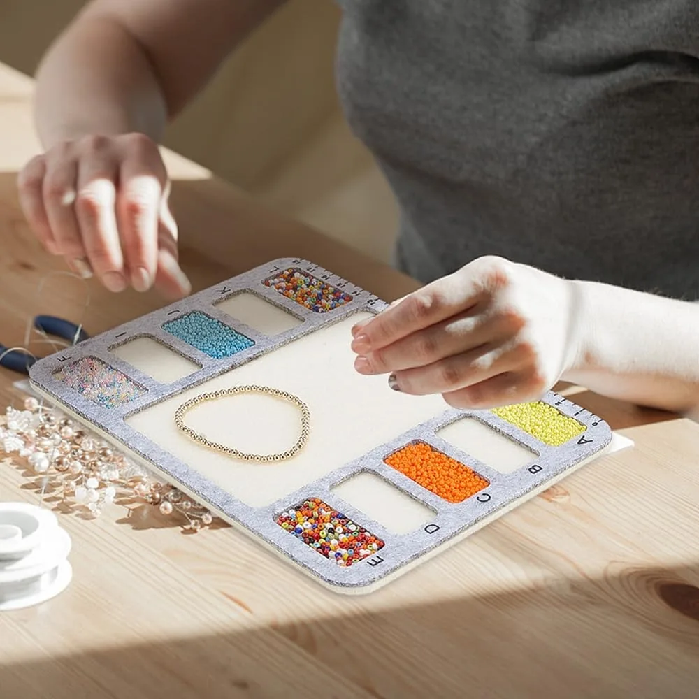 2 ชิ้น Felt Beading Mat สี่เหลี่ยมผืนผ้า Felt การออกแบบลูกปัดบอร์ดเซนติเมตรตัวอักษรขนาดลูกปัดถาดลูกปัดสําหรับศิลปะหัตถกรรม