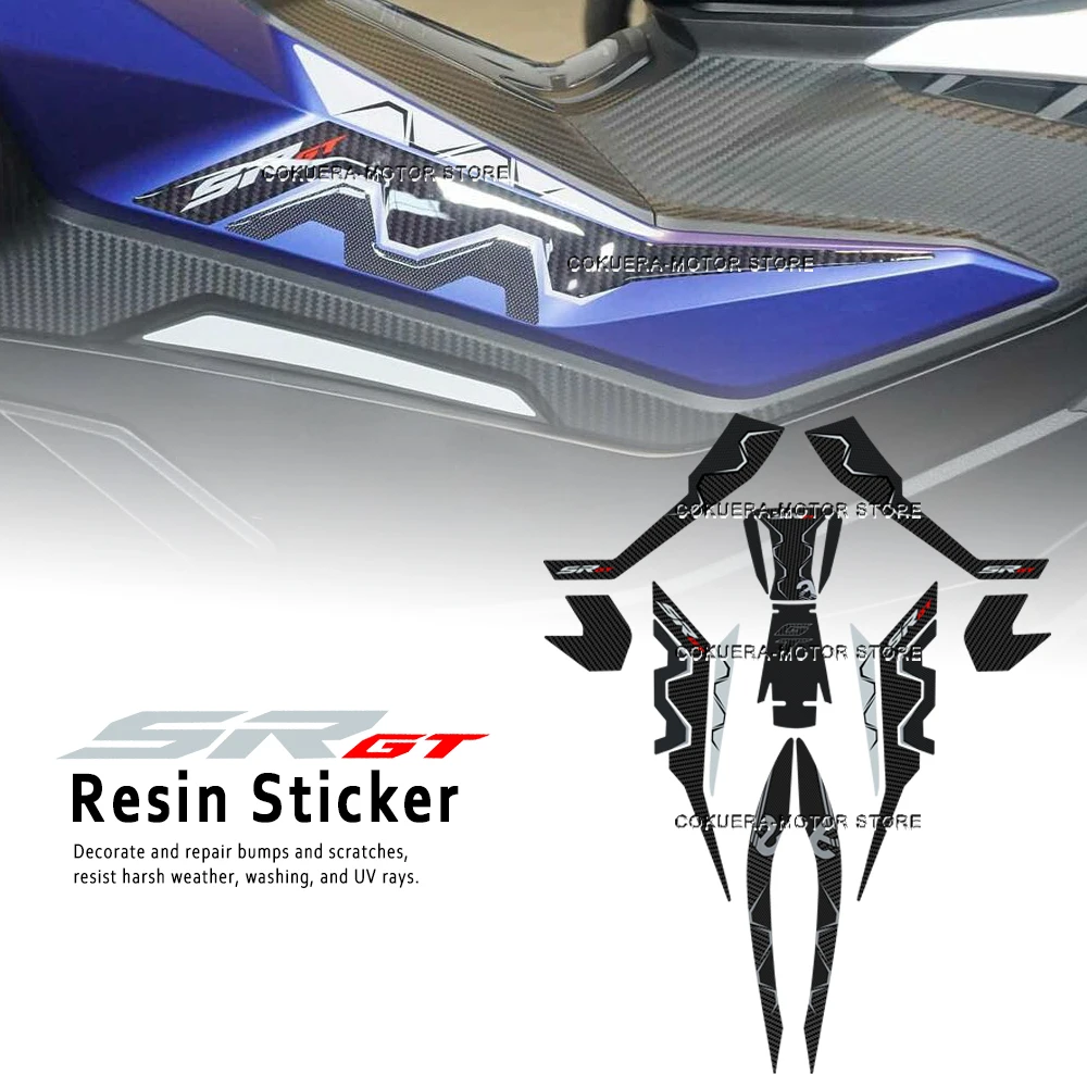 For Aprilia SR GT 125 2022 Motorcycle Accessories 3D Resin Protection Stickers Side reflection Full Set Of Stickers