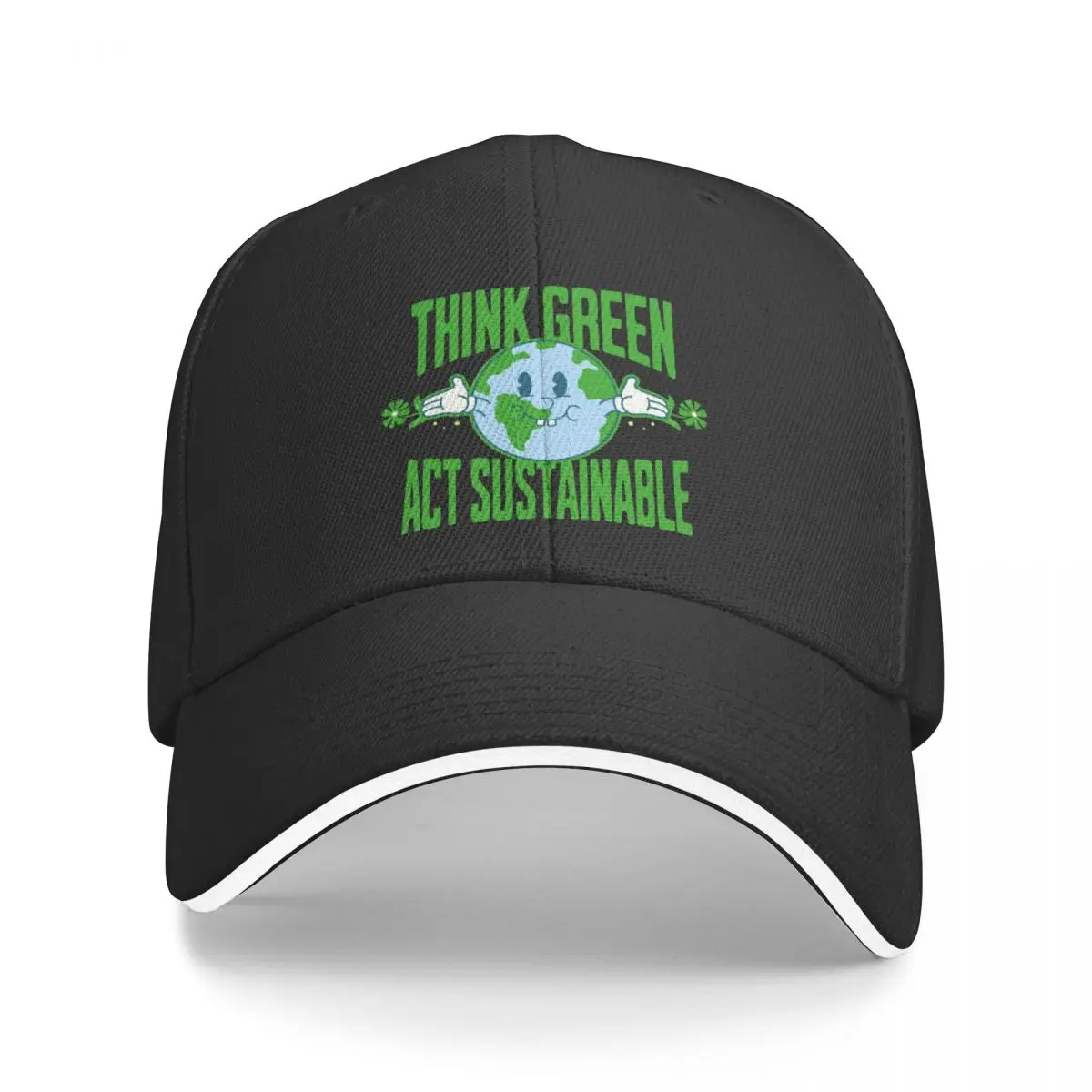 Think Green Act Sustainable Baseball Cap western Hat Custom Cap dad hat Sun Hat For Children Woman Men's