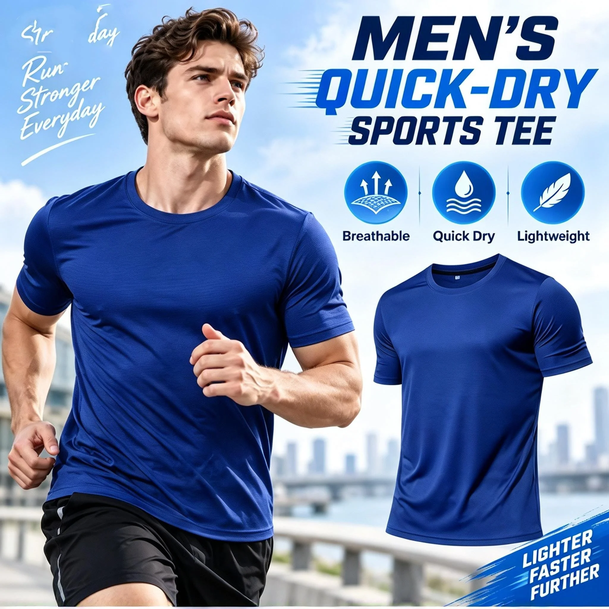 High Quality Polyester Men Running T Shirt Quick Dry Fitness Shirt Training Exercise Clothes Gym Sport Shirt Tops Lightweight