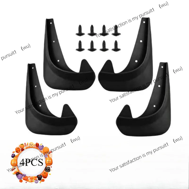 For Universal Compact Car 4PCS Splash Guards Mud Flaps Set No Drill Installation Mudguards Fenders with Mounting Hardware Kit