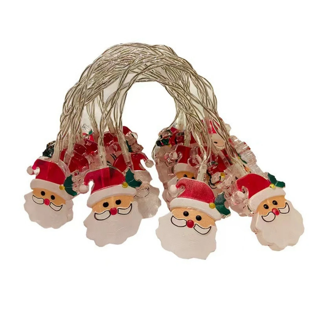 Luci natalizie a forma di Babbo Natale/pupazzo di neve/albero di Natale Ghirlanda a batteria Lucine a LED per decorazioni natalizie di Capodanno