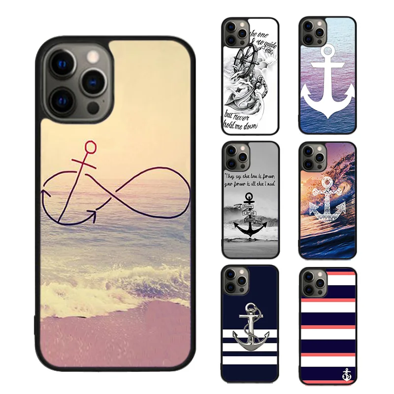 Classical Small Anchors Phone Case For iPhone SE2020 15 16 14 13 Pro Max Coque 12 11 Pro Max 8 PLUS 7 6S mini fundas cover