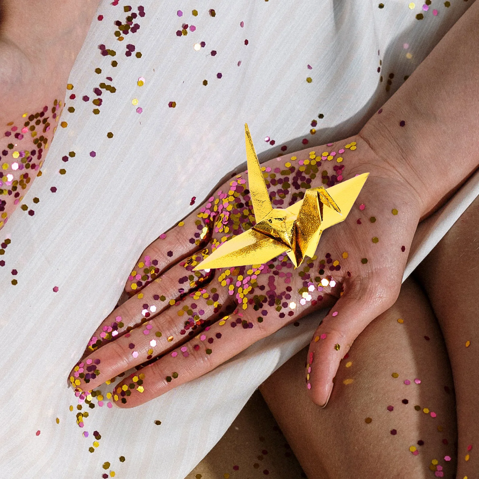 الذهبي اللون اوريغامي مربع Diy ورق الحرف للأطفال الحرف اليدوية سكرابوكينغ الديكور للطي الفن المحمولة الإبداعية #1