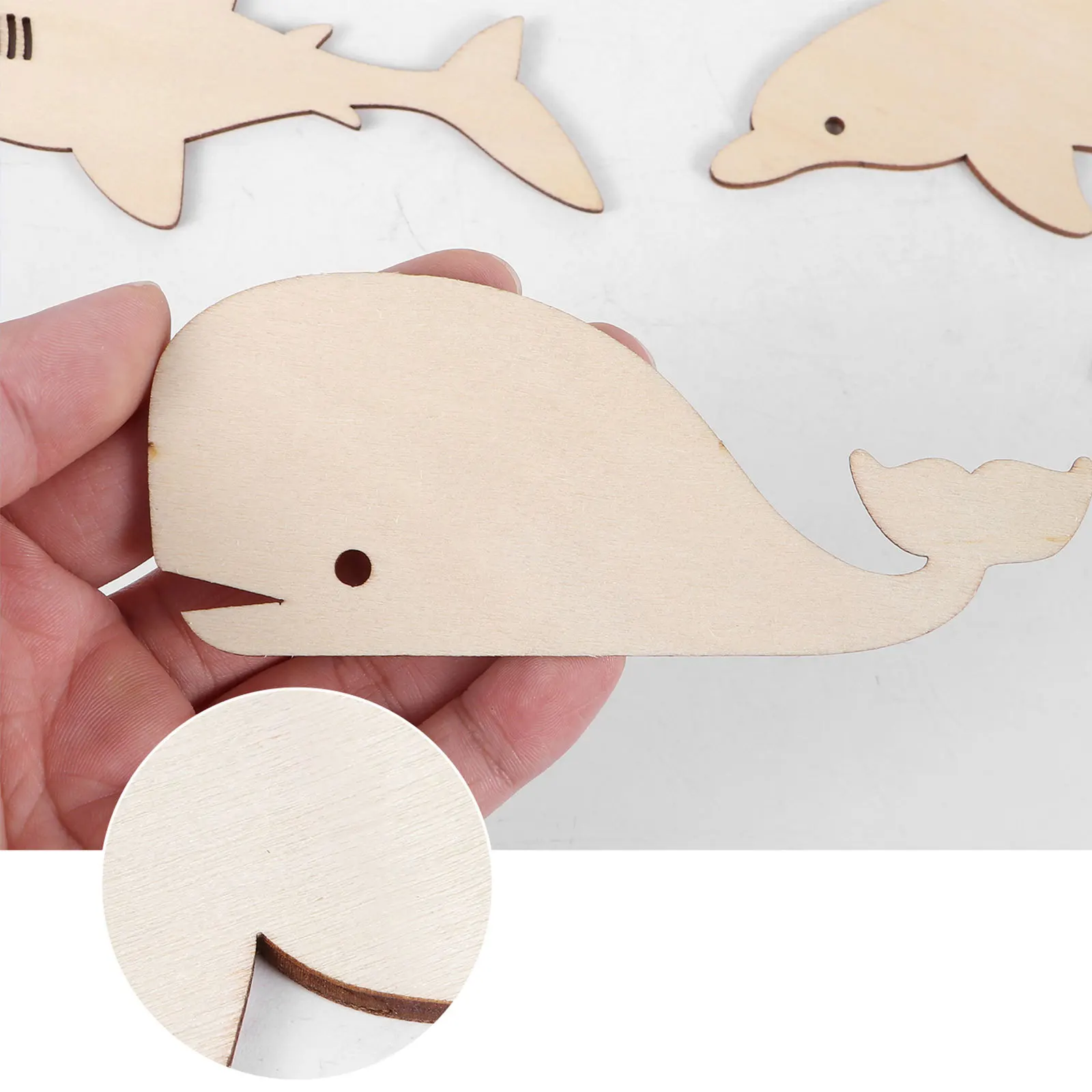 

24Pcs Unfinished Wood Cutouts Ocean Animals DIY Wooden Slices Painting Crafts Decorations for Birthday Party