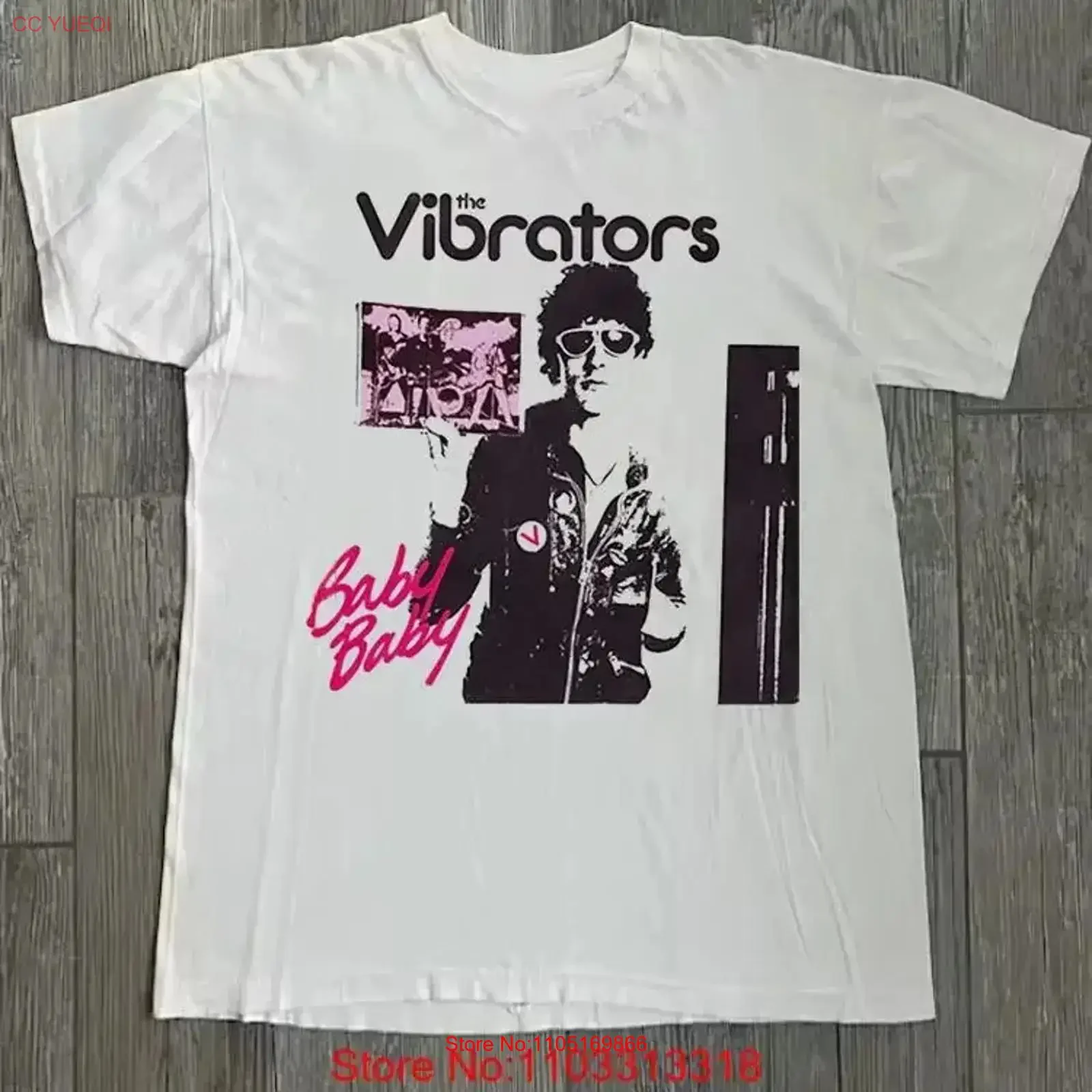 تي شيرت The Vibrators Band Baby Album جميع المقاسات WA268 عتيق مغسول غير رسمي ممتد للارتداء اليومي متعدد الاستخدامات ناعم