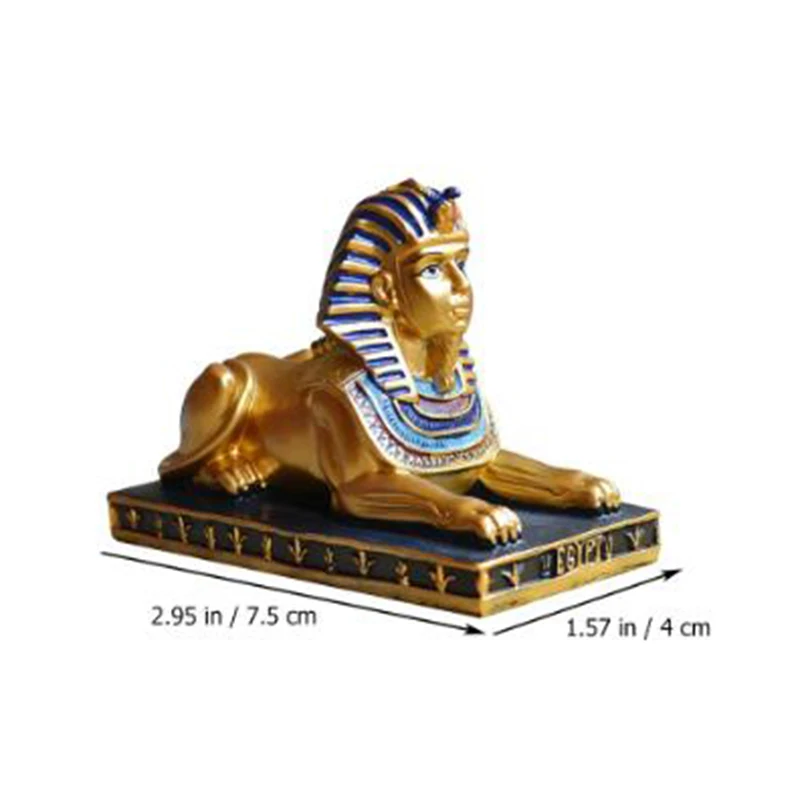 Egyptian Sphinx Statue Figurine Sculpture Decoration Resin Egypt Decor Ancient Pharaoh Figure Mythology God Statues Gold Folk