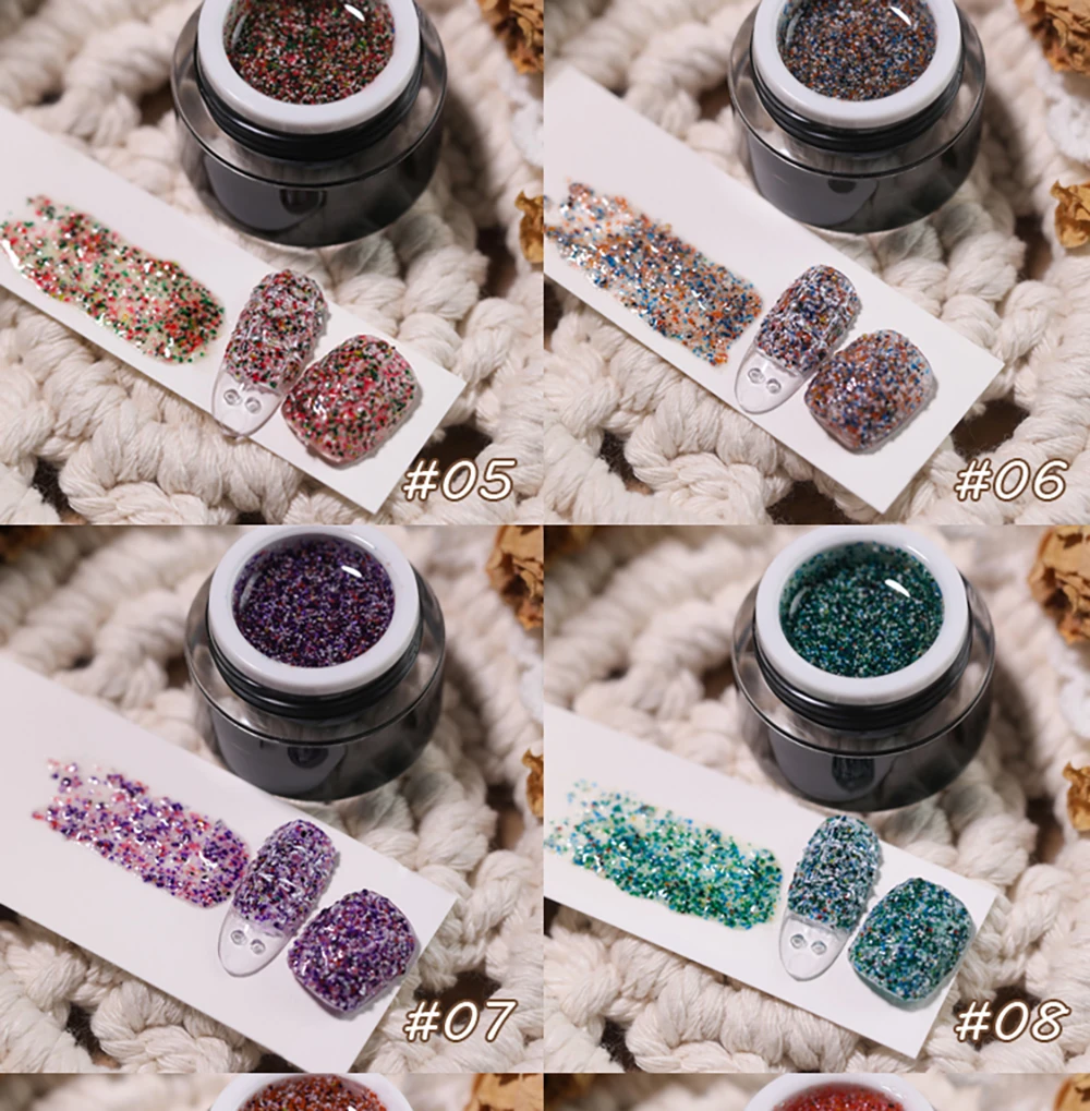 Vendeeni 12 Farben Gestrickter Woll-Optik Gel-Nagellack UV Soak-Off Gel-Lack Wollkarierter Gel-Lack für Nageldesign 10g – Detail 12