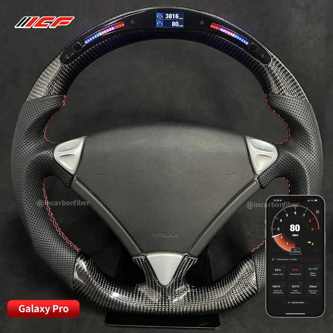 

Carbon Fiber Customized LED Steering Wheel for Porsche911 Cayenne Macan Panamera Taycan Boxster Cayman Spyder GTS