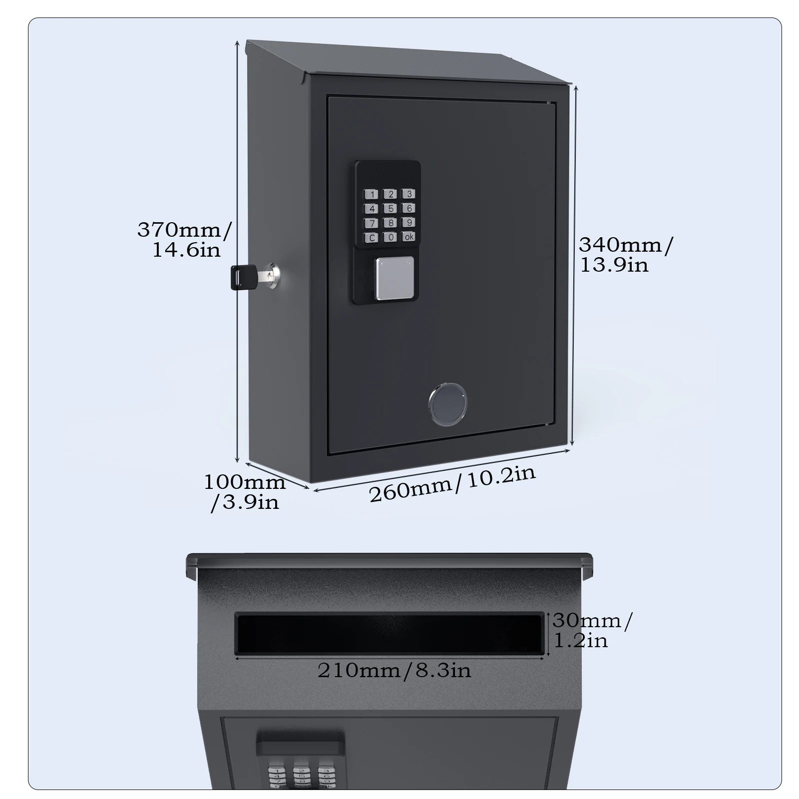 Modern Residential Wall Mounted Mailbox With Digital Smart Lock Mail Post Box Letter Box