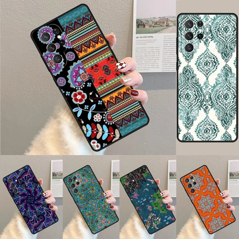 Bohemian-Style Handyhülle für Samsung Galaxy Note 10 Pro S26 Ultra S23 S24 FE S25 S21 S22 PLUS Stoßfeste Schutzhülle