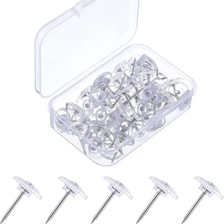 Petites punaises en plastique transparent, pointe en acier et tête en plastique transparent pour panneau de liège