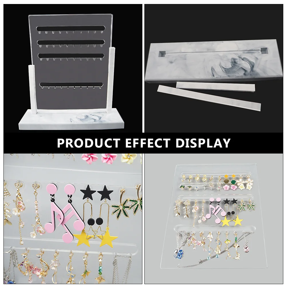 

4pcs Crystal Epoxy Resin Mold Silicone High Transparency Diy Jewelry Storage Rack Craft Accessories Bracelets Shelf Mould