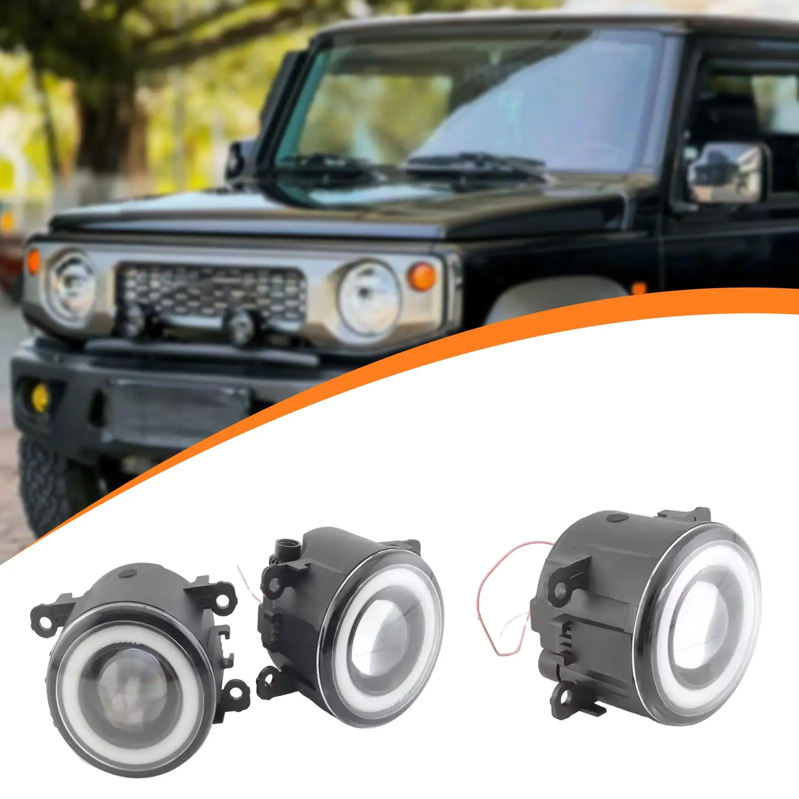 

Car Fog Light Waterproof LED Angel Eye DRL Replacement Front Lamp for Jimny JB43 2018 2019 2020 Auto Spare Accessory