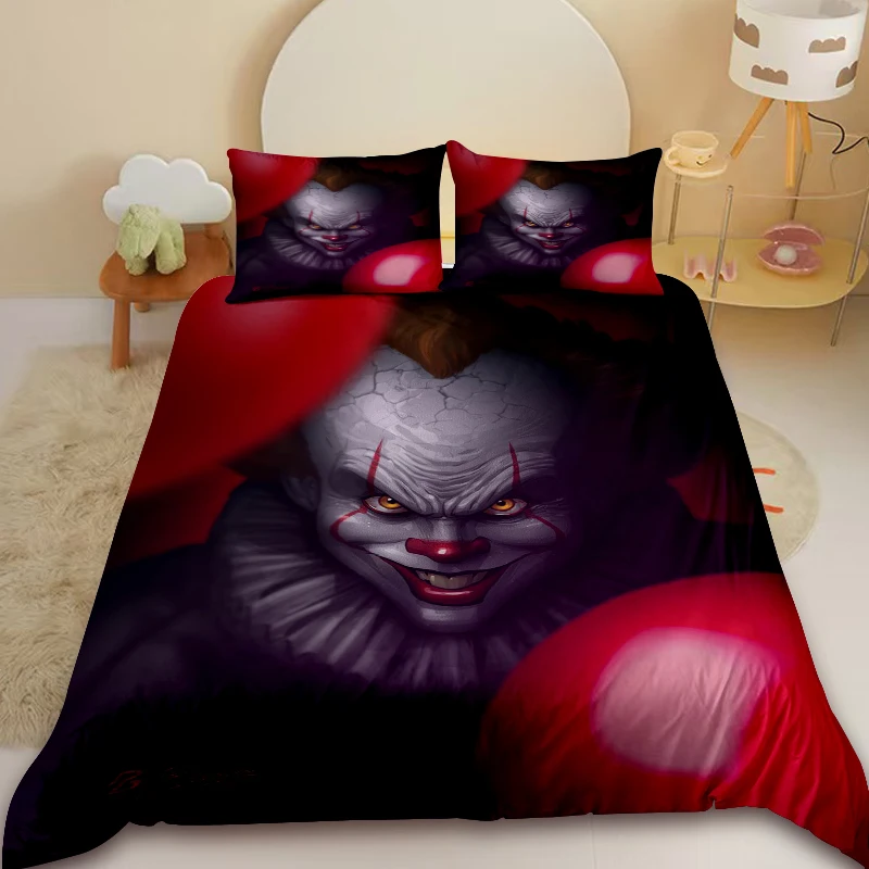 

Duvet Cover - Pennywise (The Clown) Bedding Set, includes one duvet cover and two pillowcases. A comfortable, soft