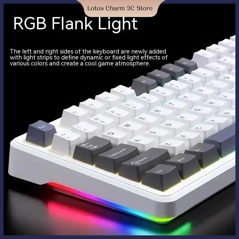 Aula F87 Pro Mechanical Keyboard 2.4g/Usb/Bluetooth Pbt Gasket Tri Mode Wireless 87 Key Rgb 5 Layer Silencing Full Key No Impact