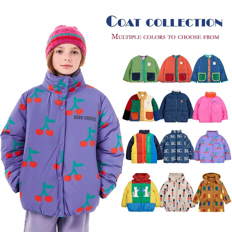 In Stock! Children's coat 24 Autumn/Winter BC girls' thickened multifunctional cotton-padded coat boys' two sides wear lamb wool