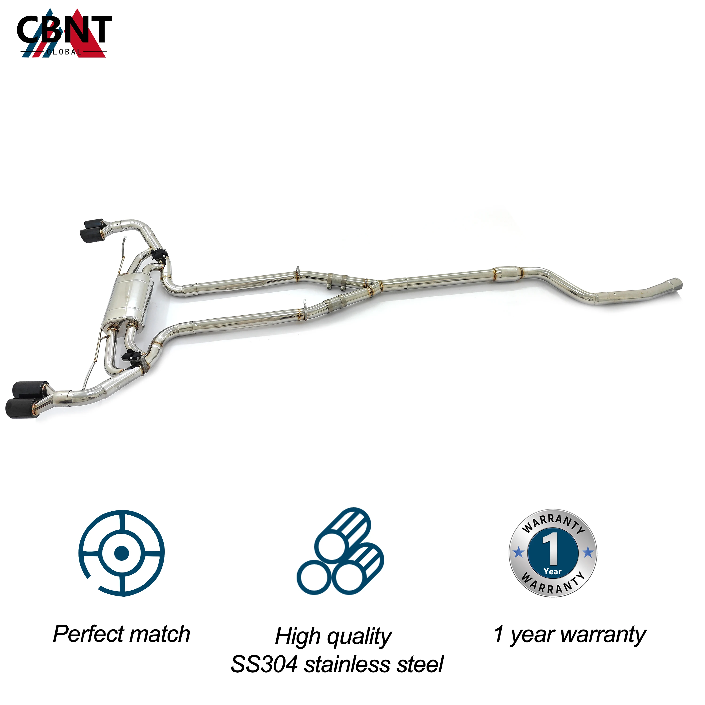 CBNT Valved Catback Exhaust Pipe for BMW G07 X7 B58 3.0T 2019-2023 SS304 Performance Exhaust Systems with Valve Muffler