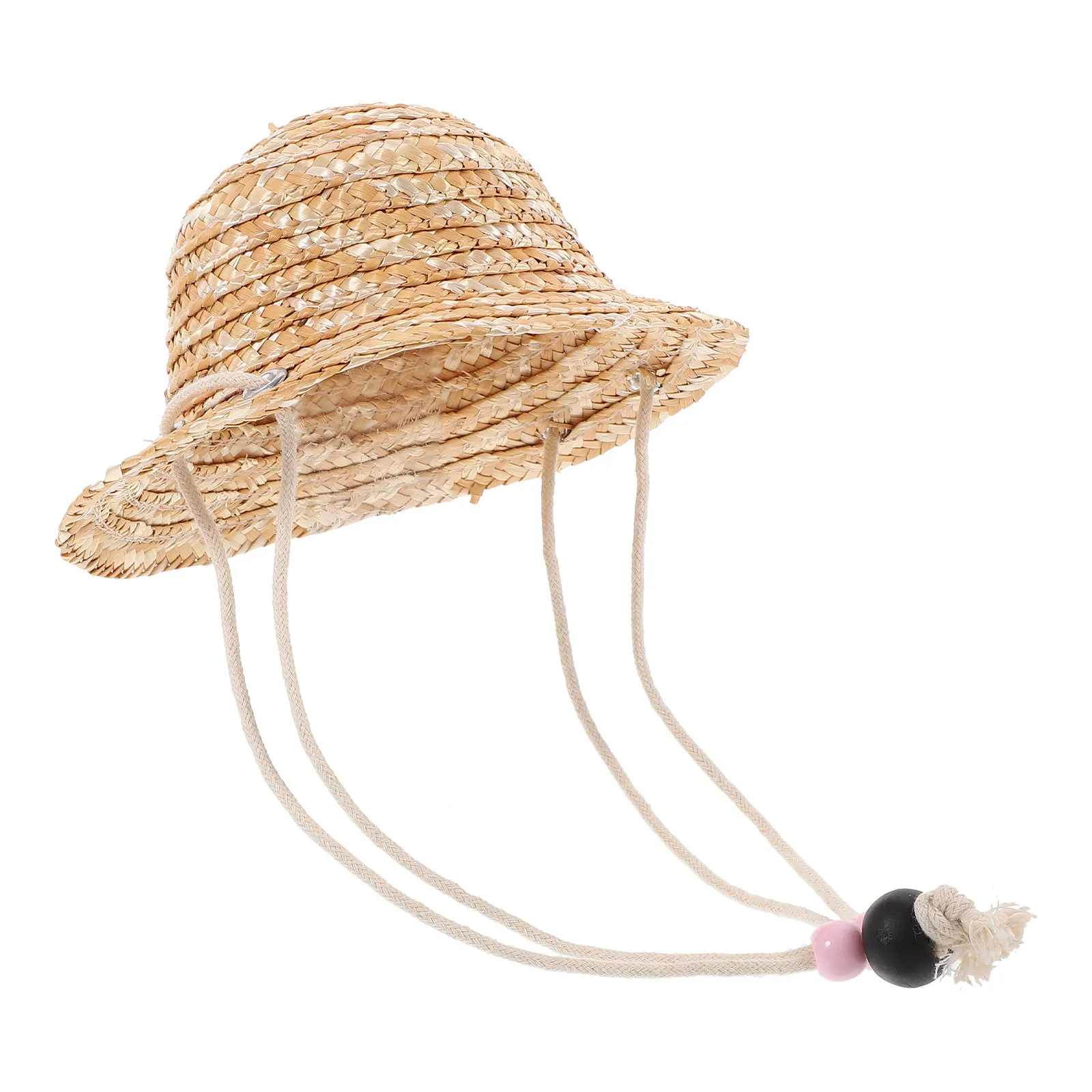 

Миниатюрная соломенная шляпка, плетеная, в деревенском стиле, с декоративной оплеткой, для рукоделия, реквизит для фотосессий, маленькое украшение в виде шляпки, для миниатюрного домика