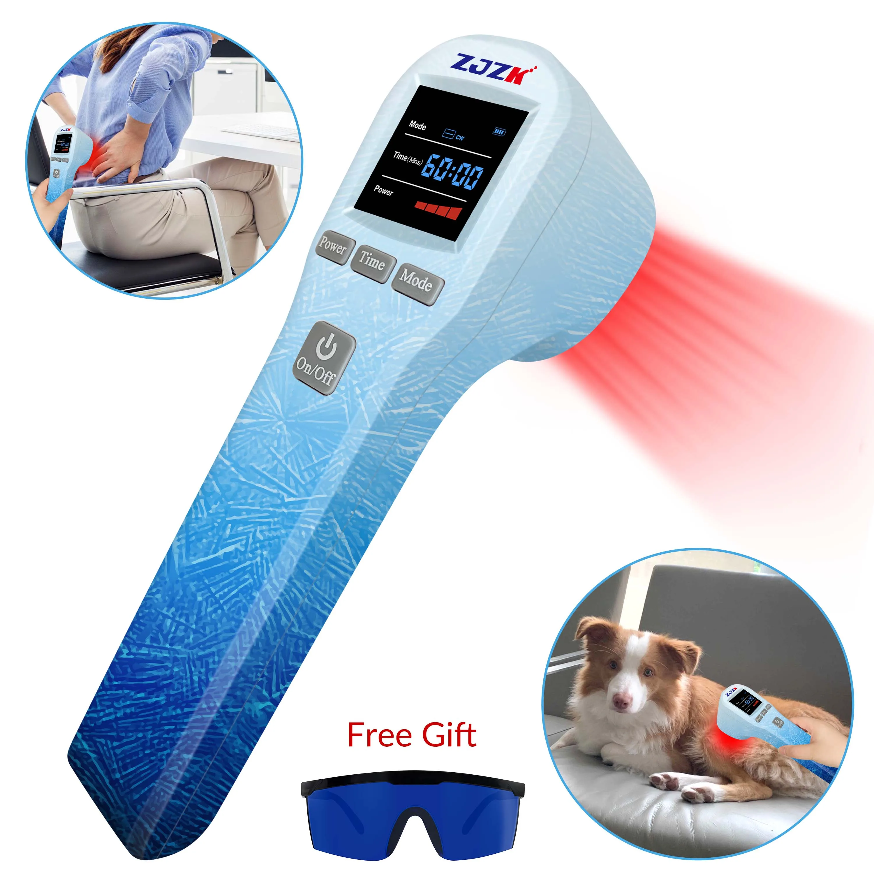 

ZJZK Relief Cold Laser Numan/Vet Device 650nmX16Diodes+808nmX4Diodes Laser Therapy For Heel Spurs Osteoarthritis Of The Knee