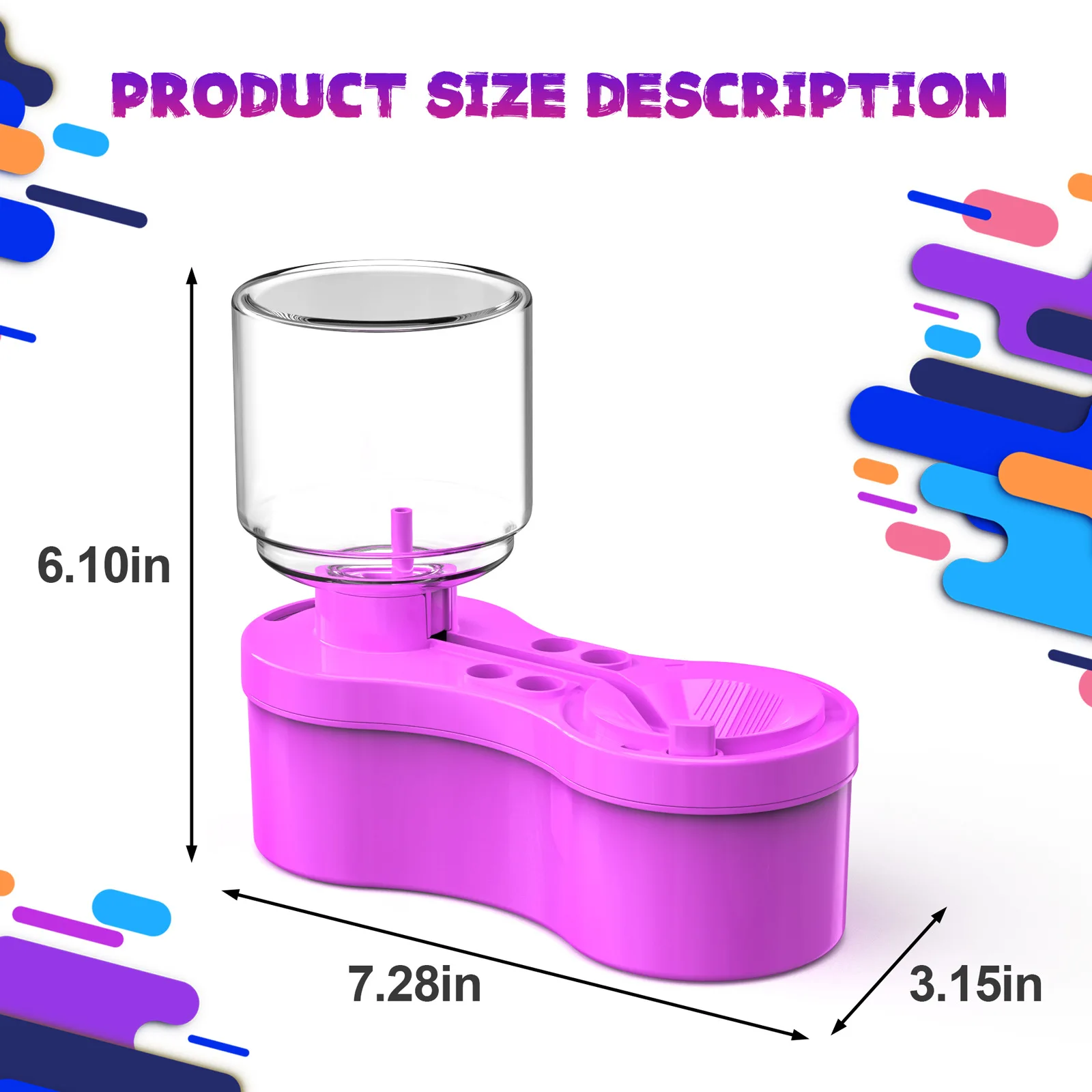 Imagem -02 - Máquina de Limpeza Automática de Escova Novo Limpador de Escova com Botão de Drenagem Circulação de Água Balde de Limpeza Ferramentas de Arte