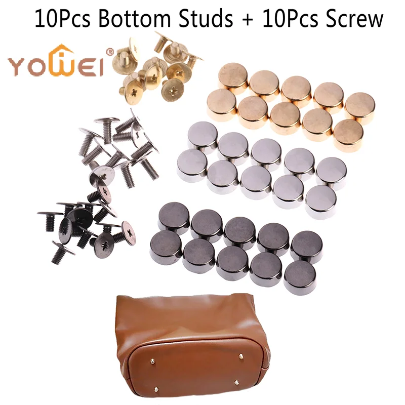 Latest10Pcs Sewing Accessories Tool Handbag Shoulder Bags Bottom Studs Rivets Screw