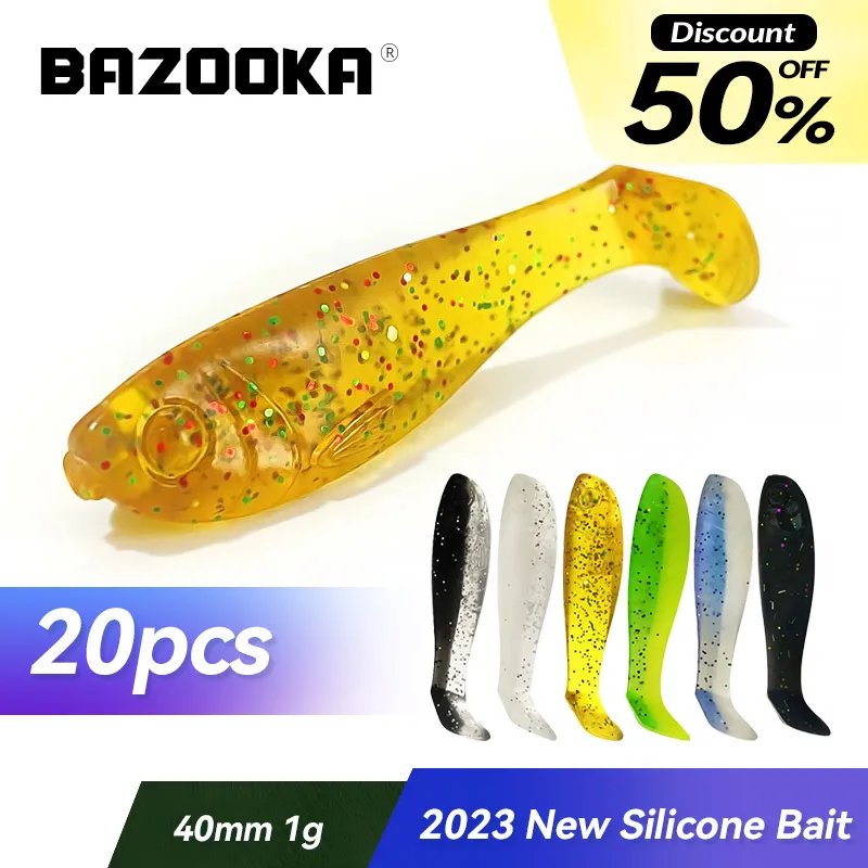 

Bazooka 20pcs Silicone Soft Baits Fishing Lure Shad Swimbait Wobbler Artificial Shrimp Jig Worm Carp Bass Leurre Pike Sea Winter