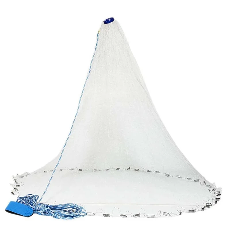 

B48B-Saltwater Fishing Cast Net For Bait Trap Fish 4/5/6 Ft Radius Casting Nets With Heavy Duty Zinc Sinker Weight