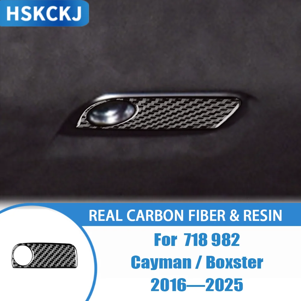 

Carbon Fiber Car Accessories Copilot Storage Box Handle Panel Interior Cover Trim Sticker For Porsche 718 982 Cayman Boxster