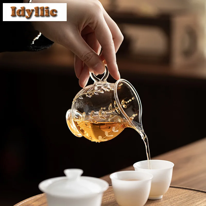 220ml Wisteria High Borosilicate Heat Resistant Tea Pitcher Tea Divider Cha Hai Dispenser Justice Cup Fair Mug Teaware Supplies