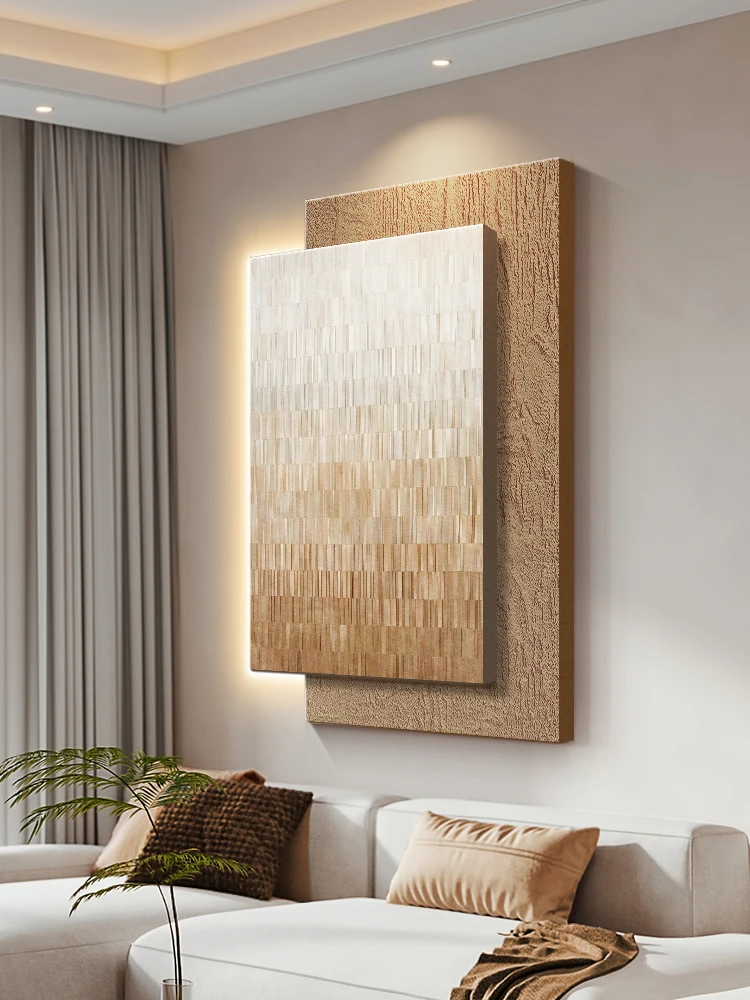 Cream wind entrance decorative painting advanced sense three-dimensional geometric corridor simple luminous wall lamp painting