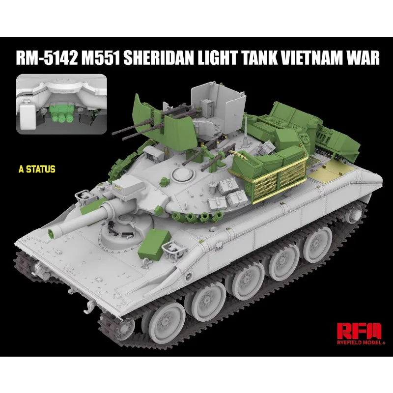RYEFIELD 5142 1/35 escala M551 Sheridan tanque de luz guerra de Vietnam montaje kit de modelo de tanque de plástico