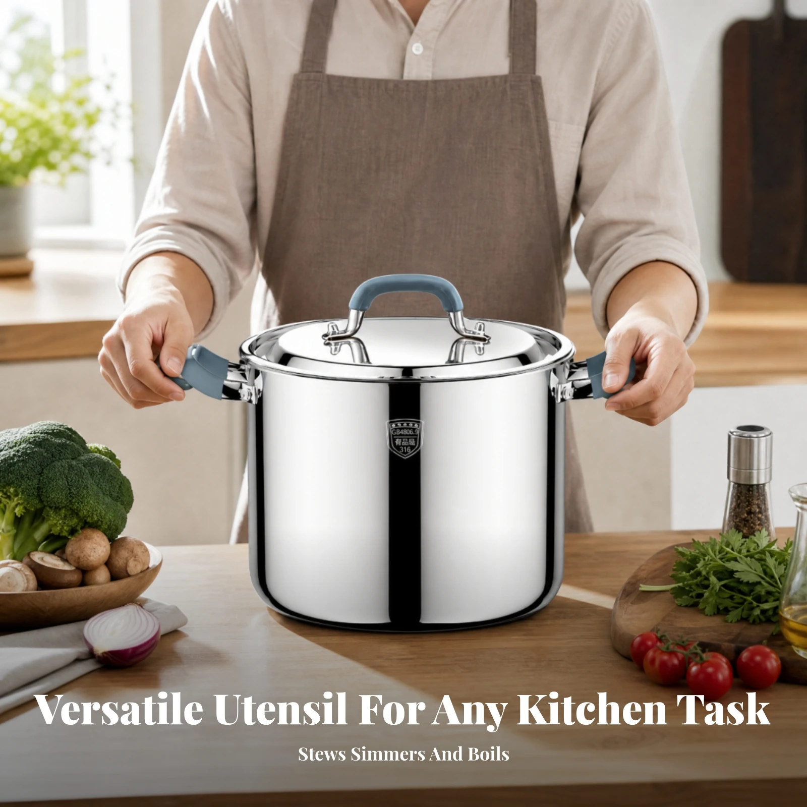 Home Cooking In - Paslanmaz Çelik Tencere, Ağır Hizmet Tipi,