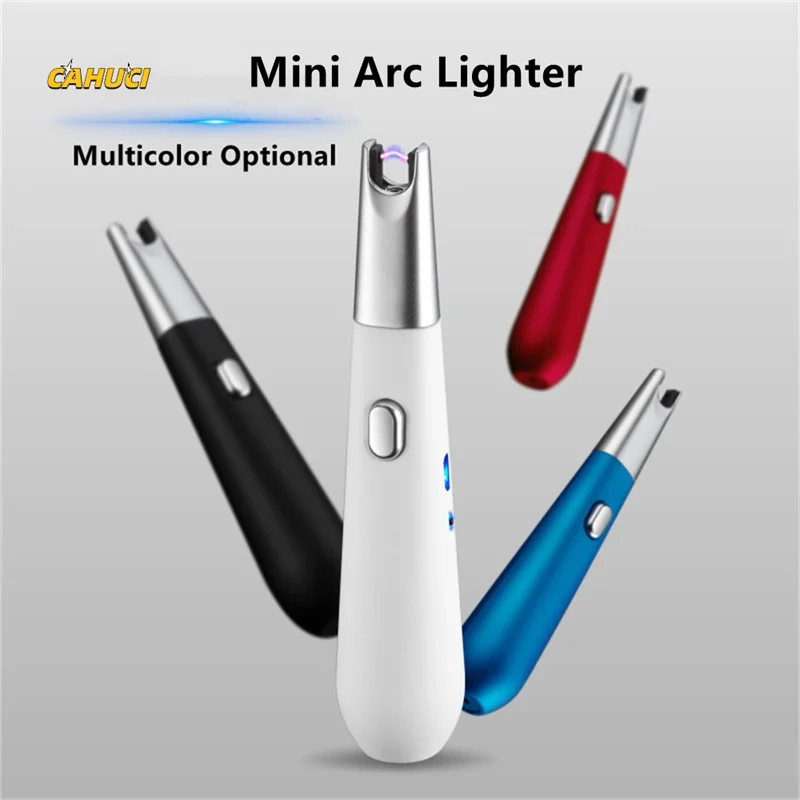 Electric Mini Curved BBQ Lighter USB Windproof Flameless Plasma Ignition Torch Kitchen Lighter Gas Lighter for Candle Gas Stove