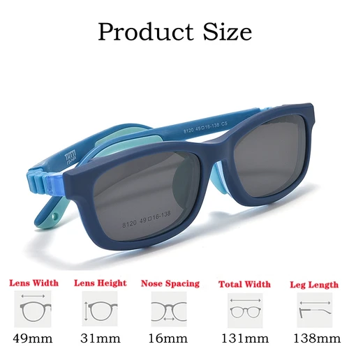 Imagen 2 del producto YIMARUILI 2024 nueva moda gafas polarizadas con Clip para niños gafas graduadas ópticas monturas de gafas para niños y niñas 8120ET