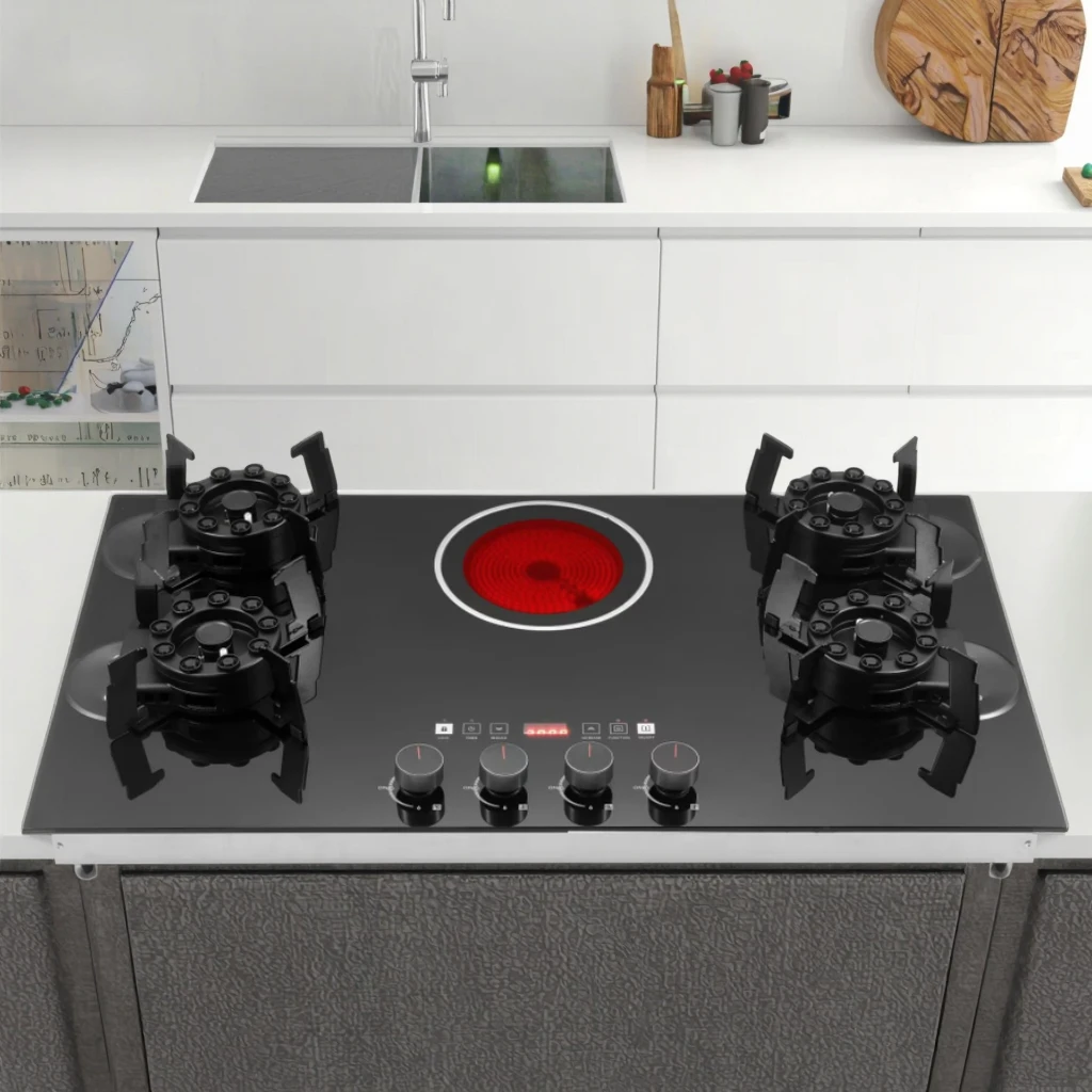 Wholesale 5 Burner Combination Gas Electric Stove Class Energy Efficient Built-in/Table for Household