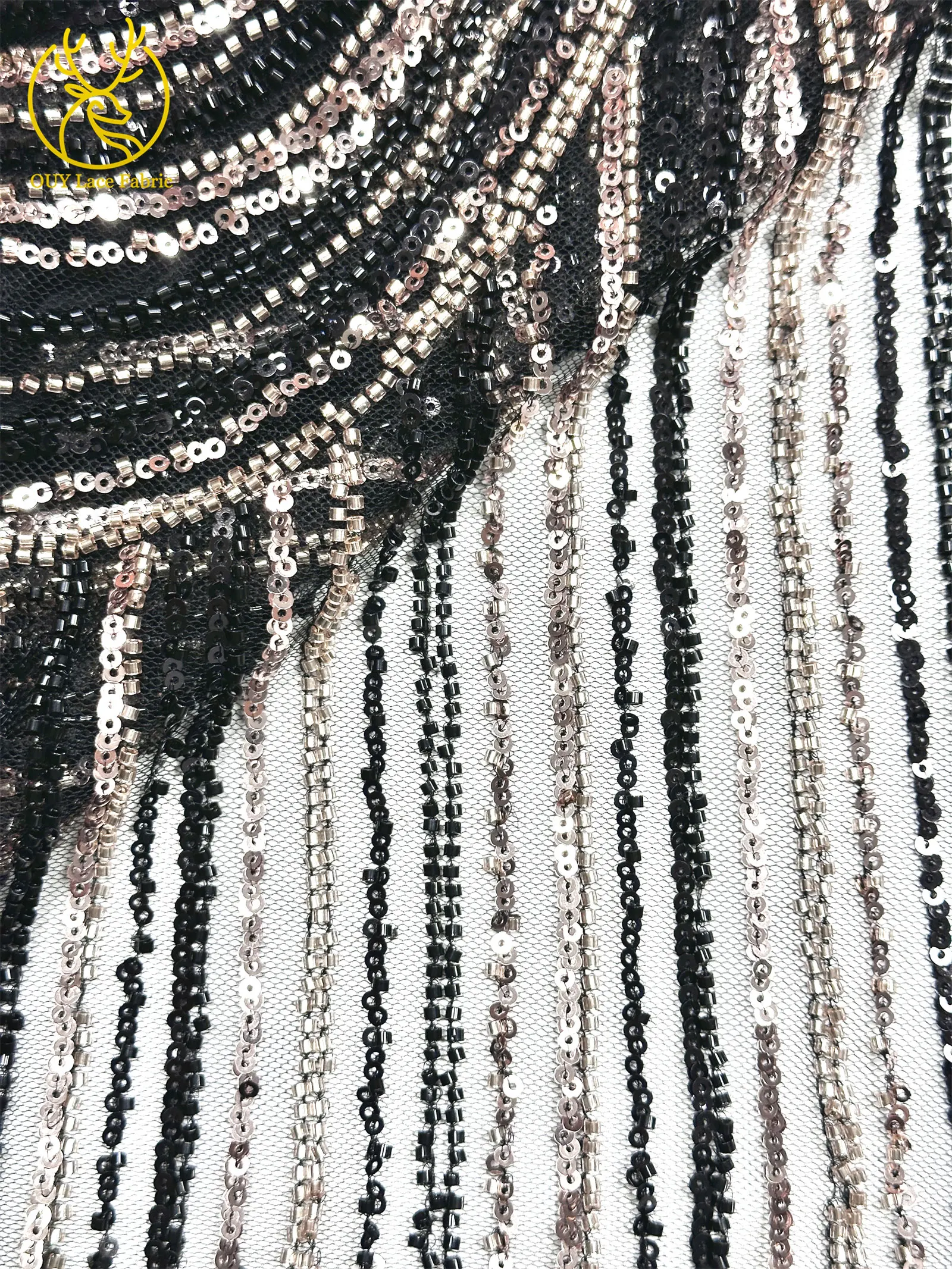 Große rote luxuriöse afrikanische Perlen-Spitzenstoffe 2026 – Neueste französische Pailletten-Spitzenstoffe für Damen-Abendkleider und festliche Kleider zum Nähen – Detail 24