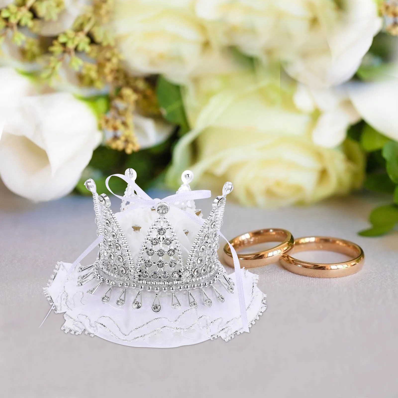 

Crown Ring Box Golden 5980 Wedding Ceremony Jewelry Holder Non Deformative Storage Box For Rings Party Supplies