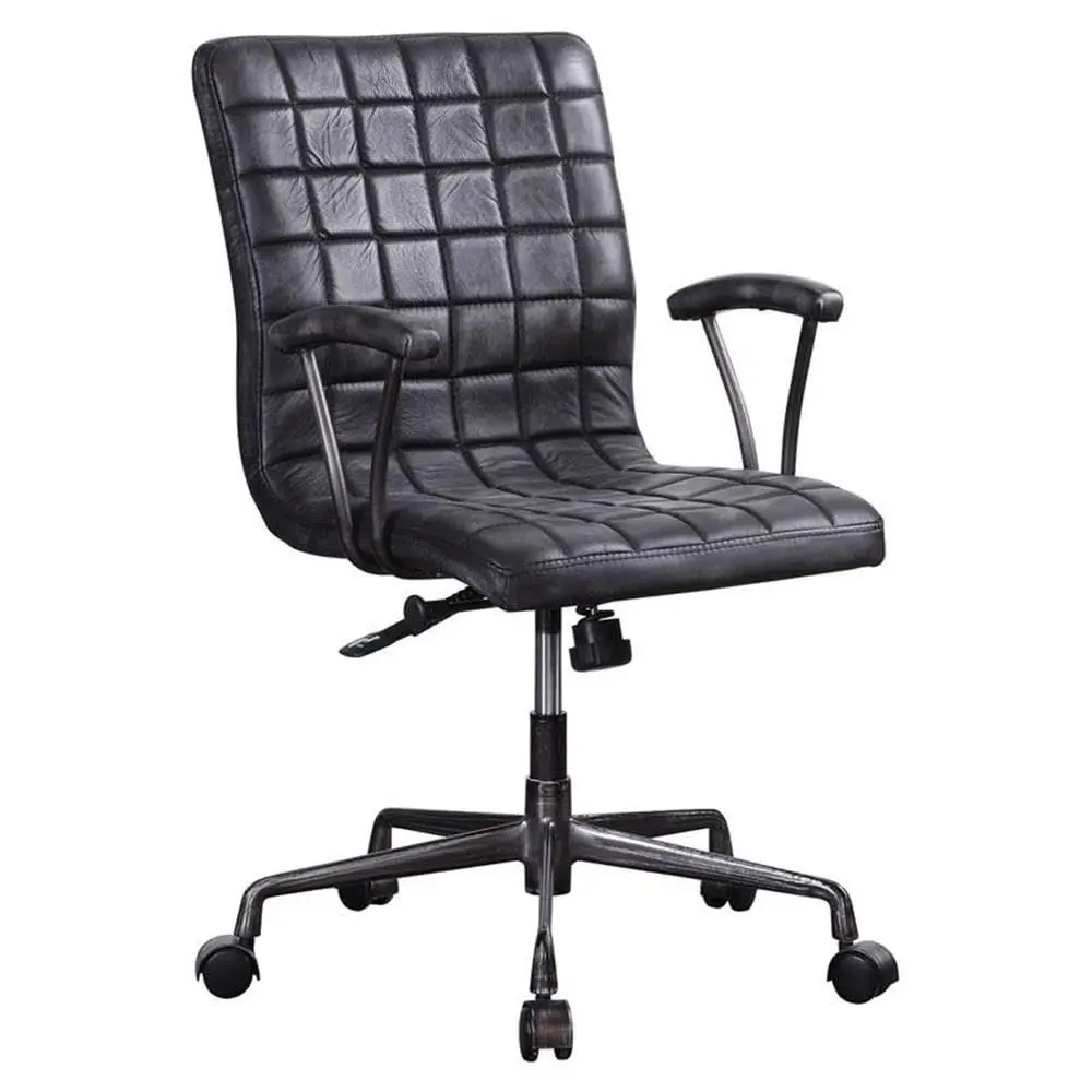 

Leather Office Chair w Retractable Footrest Ergonomic Fully Reclining Executive Computer Chair Comfort HighBack Swivel Boss Tas