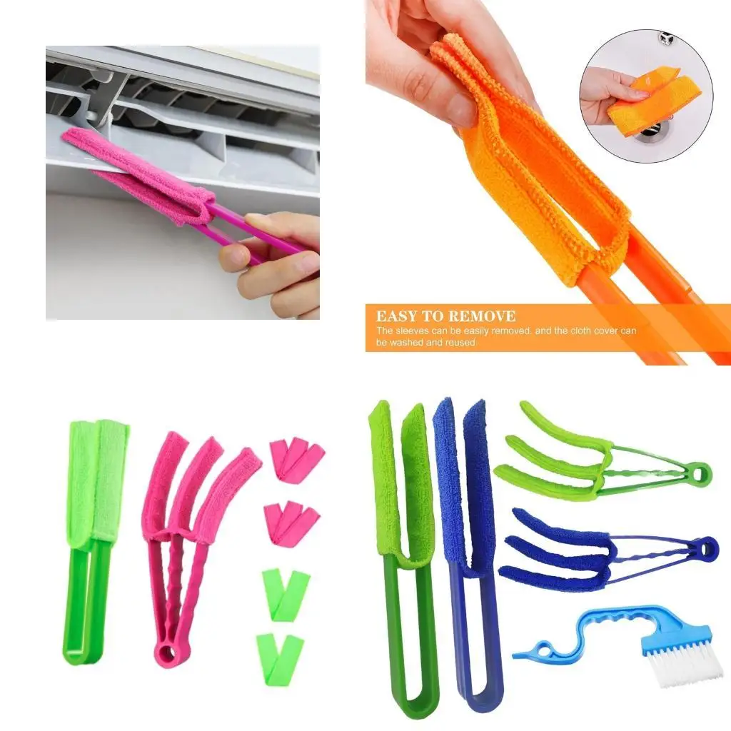 Auto Interior Detail Brush Set Ergonomic Grip Included Climate System Cleaner  