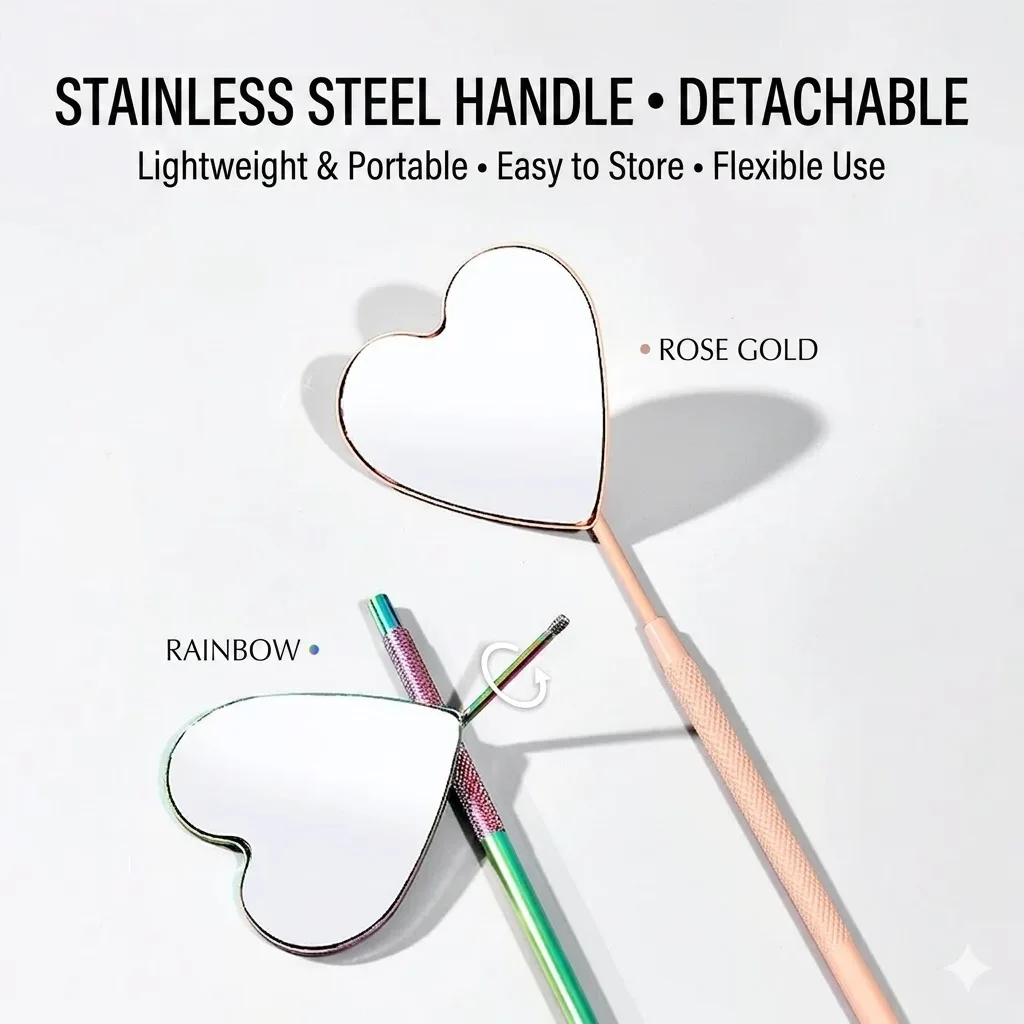 Professional Eyelash Extension Mirror - Portable Handheld Lash Inspection Mirror, Compact Makeup Tool & Lash Tech Supplies