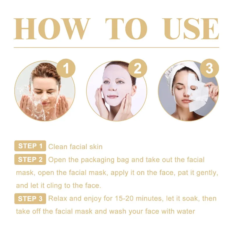 Maschera viso antirughe al collagene Anti-età Dissolvenza Linee sottili Pelle ferma Idratante Schiarente Cura della pelle del viso Cosmetici coreani